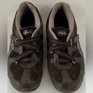 Skechers Women's Size 9 Leather  Slip-on Hook and Loop SN21067 Chocolate Brown